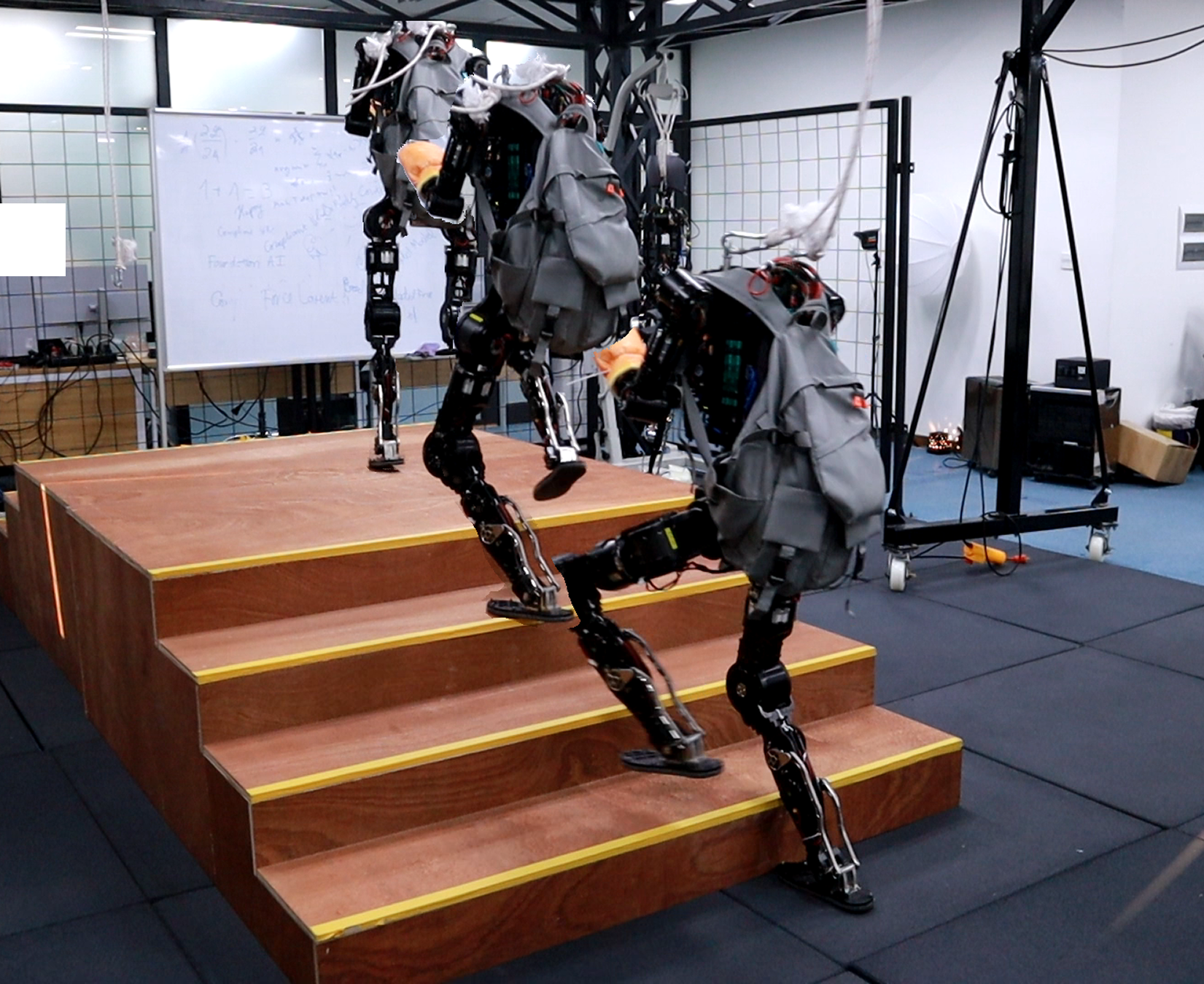 Real robot ascending stairs